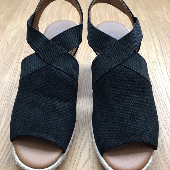 Sonoma Black Wedges Open Toe Shoes - Picture 3 of 11